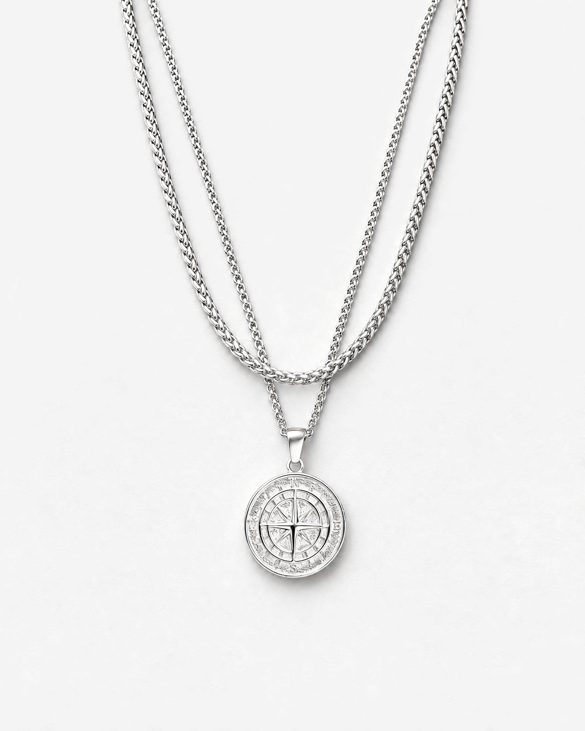 Pendant and Chain Gift Set (Silver) laid flat, close up