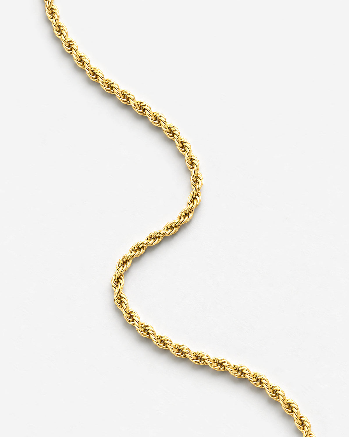 Rope Chain 3mm (Gold) laid flat, close up
