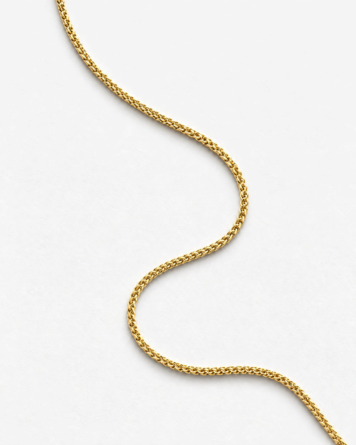 Wheat Chain 3mm (Gold) laid flat, close up