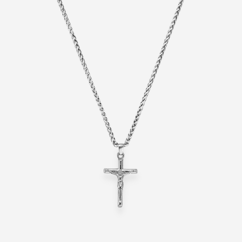 Silver jesus sales cross pendant